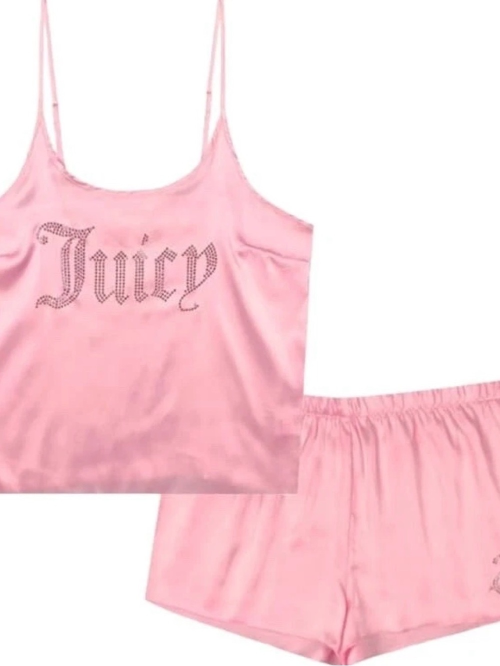 Juicy Couture Light Pink Satin Cami & Shorts Set